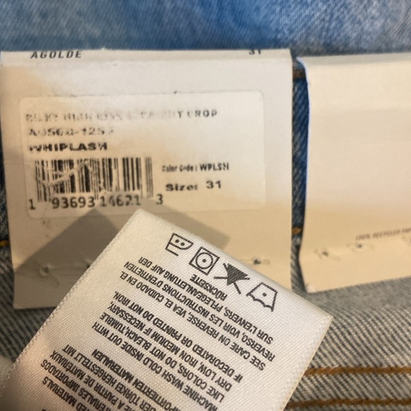 Agolde Riley Distressed Straight Leg Jeans Whiplash A056B-1255 Sz 31 NEW - Picture 4 of 7